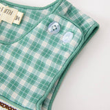 Horse Green Plaid Baby Romper