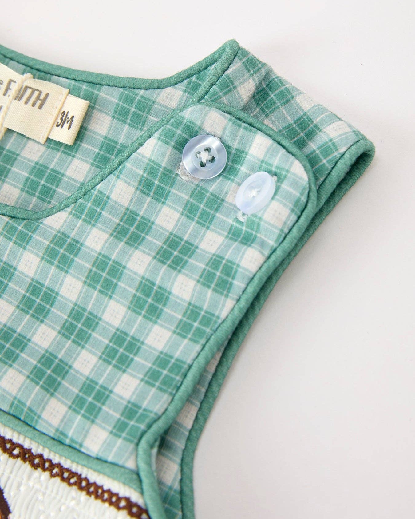 Horse Green Plaid Baby Romper