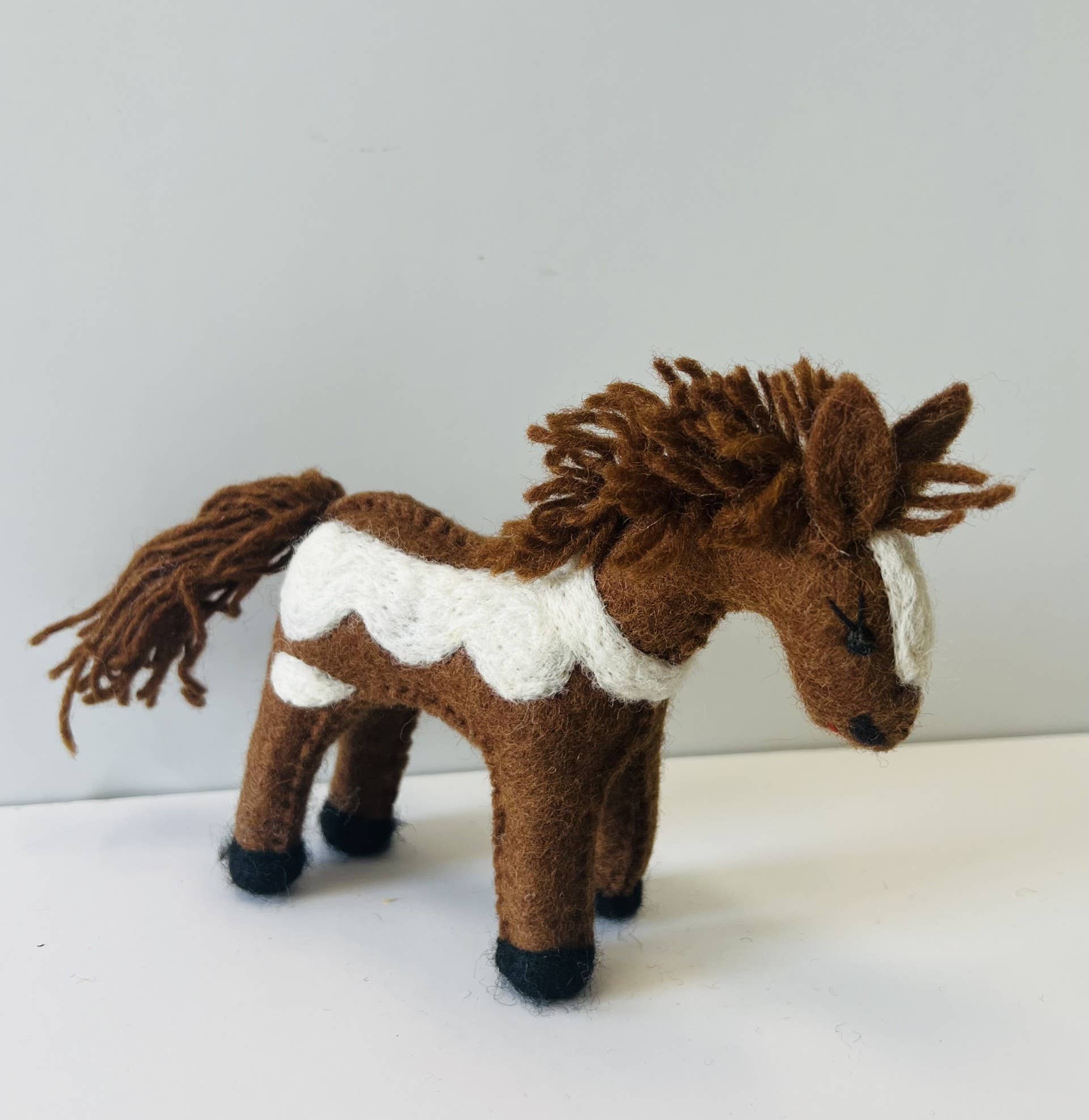 handmade felt pinto horse