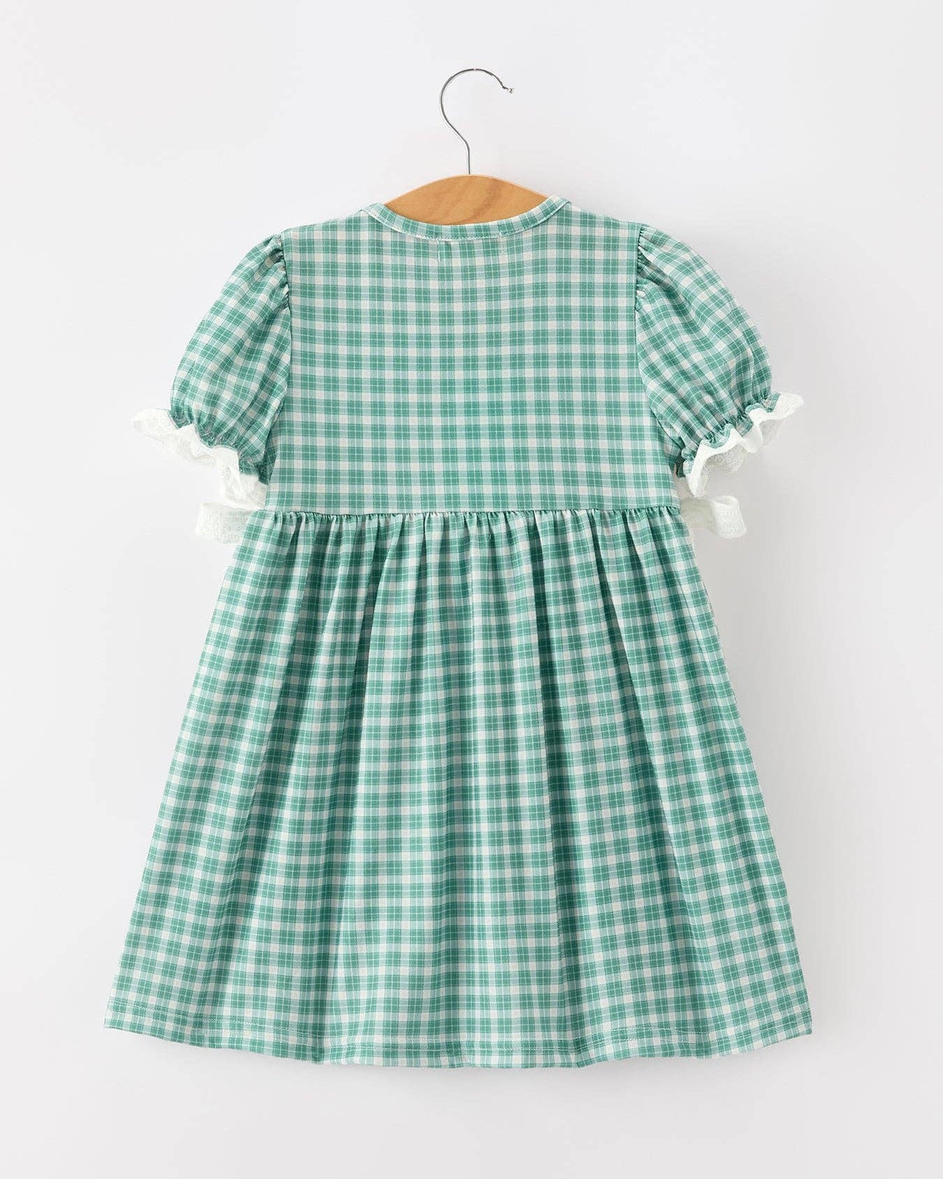 Horse Smocked Mint Plaid Dress