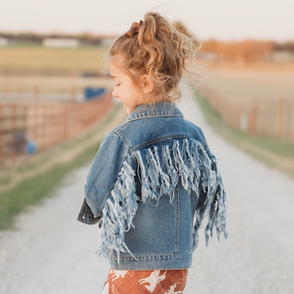 Denim Fringe Jacket 3T