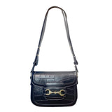 snaffle bit shoulder bag (black)