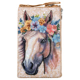 hand-beaded floral horse bag