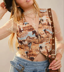 Allover Western Horse Vest - Bridle Up Hope Shop