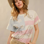 American Cowgirl Embroidered Crewneck Top - Bridle Up Hope Shop