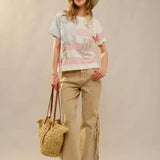 American Cowgirl Embroidered Crewneck Top - Bridle Up Hope Shop