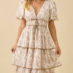 Vintage Horse Toile Dress Tan