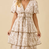 Vintage Horse Toile Dress Tan