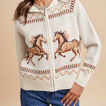 Galloping Horses Cardigan