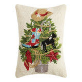 Cowgirl Christmas Tree Wool Pillow