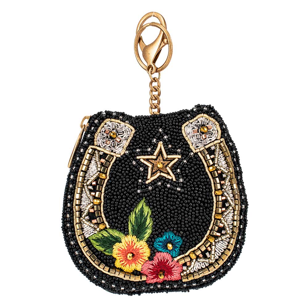 Lucky Horseshoe Hand-Beaded Coin Purse