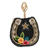 Lucky Horseshoe Hand-Beaded Coin Purse