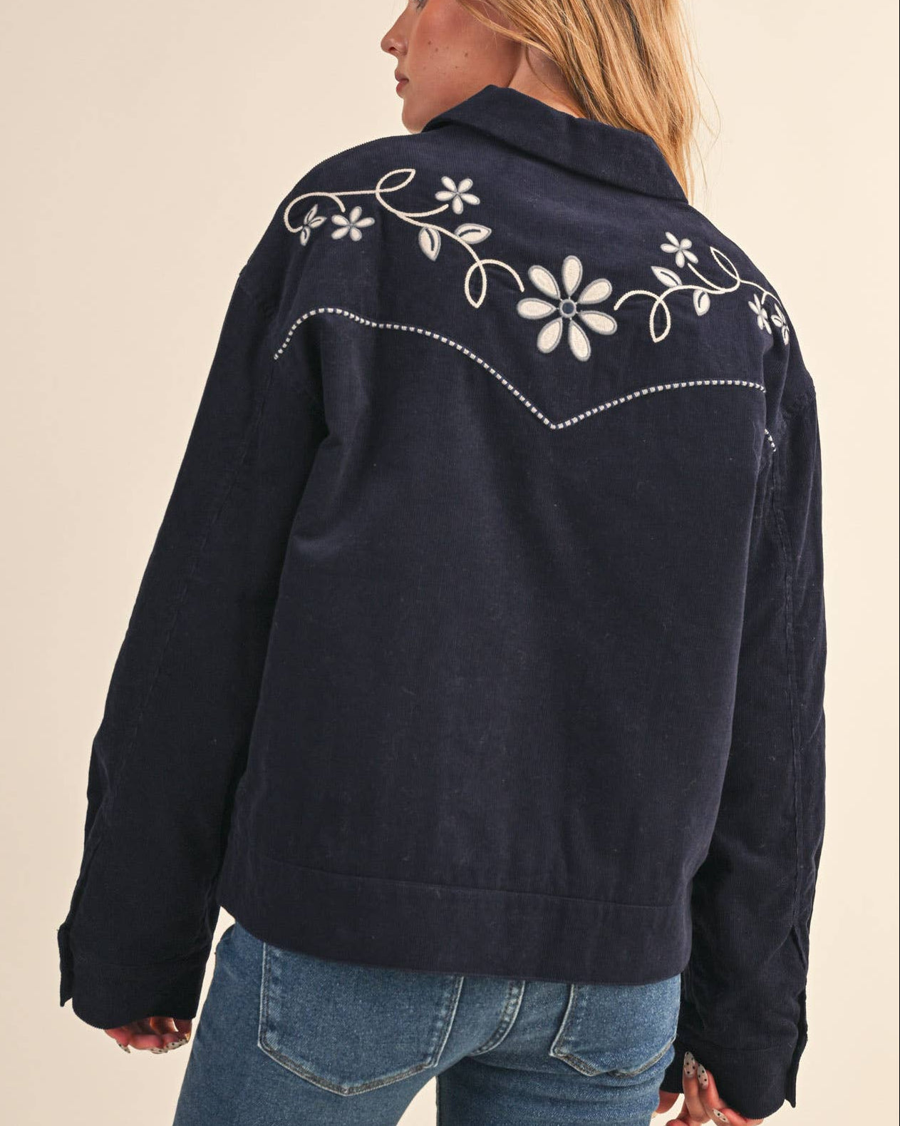 Floral Embroidery Western Jacket