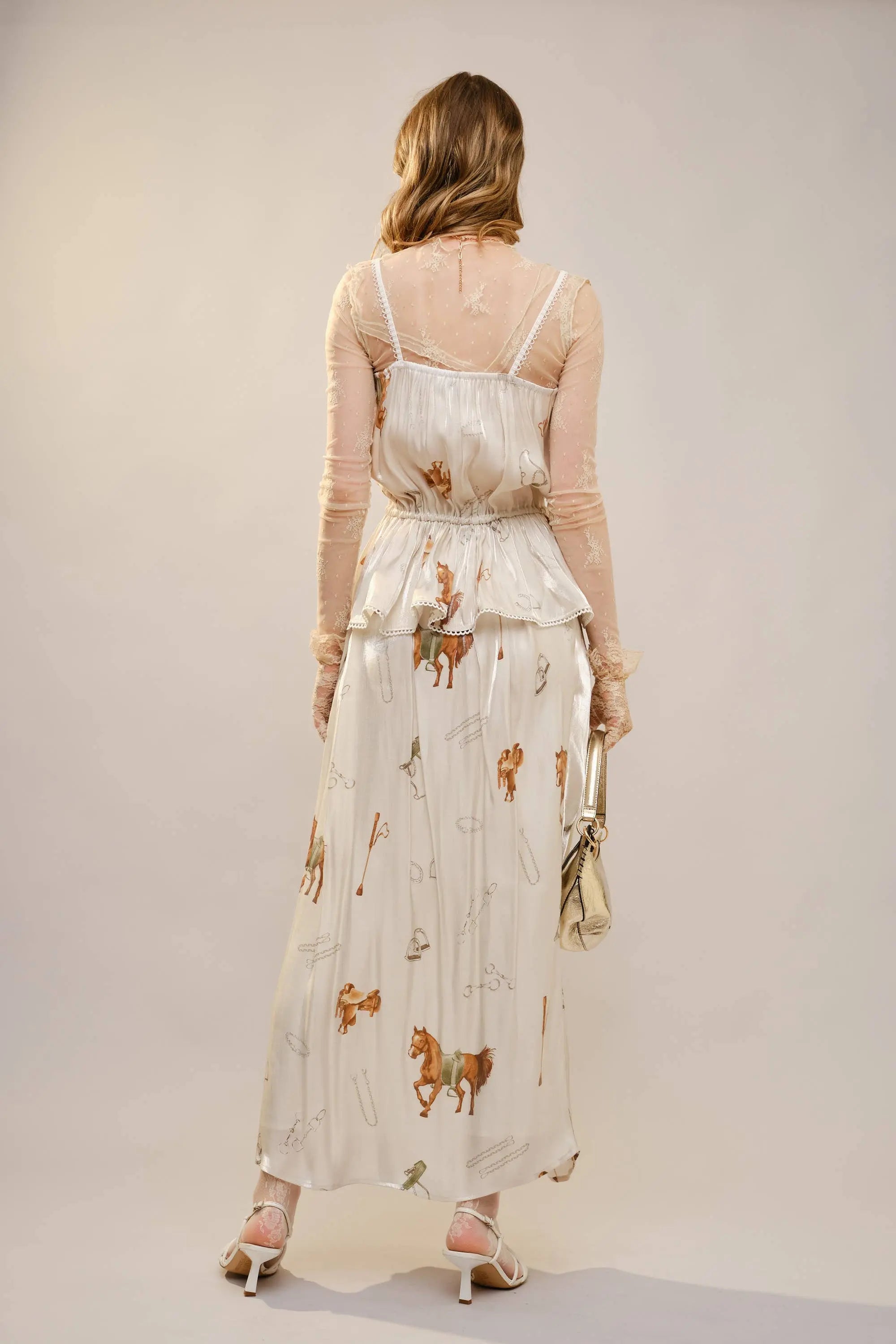 Equestrian Satin Maxi Skirt