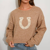 cropped horseshoe sweater