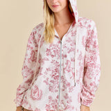 Pink Toile Horse Windbreaker Jacket