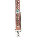 Desert Daisy Handtooled Leather Keychain