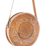 Boho Hand-Tooled Round Purse