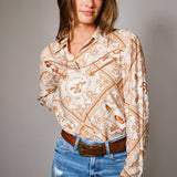 Western Print Snap Button Shirt