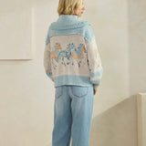Whimsy Hooves Knit Cardigan (Sky Blue)