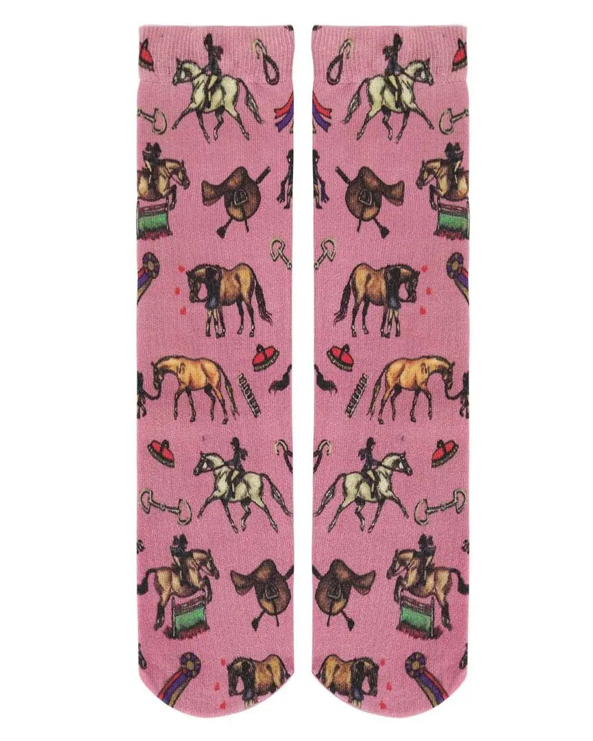 Bella's Pink Pony Socks (Kids) - Bridle Up Hope Shop