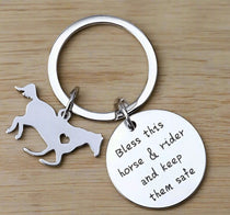 Bless This Horse & Rider Keychain - Bridle Up Hope Shop