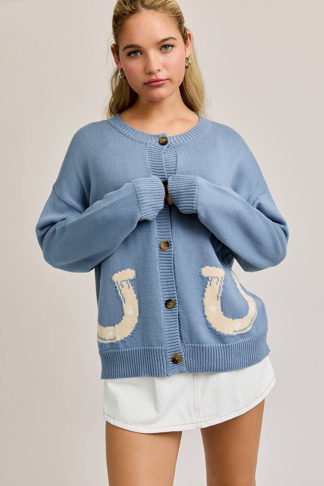 Bluebell Horseshoe Cardigan - Bridle Up Hope Shop
