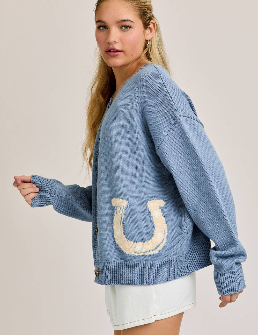 Bluebell Horseshoe Cardigan - Bridle Up Hope Shop