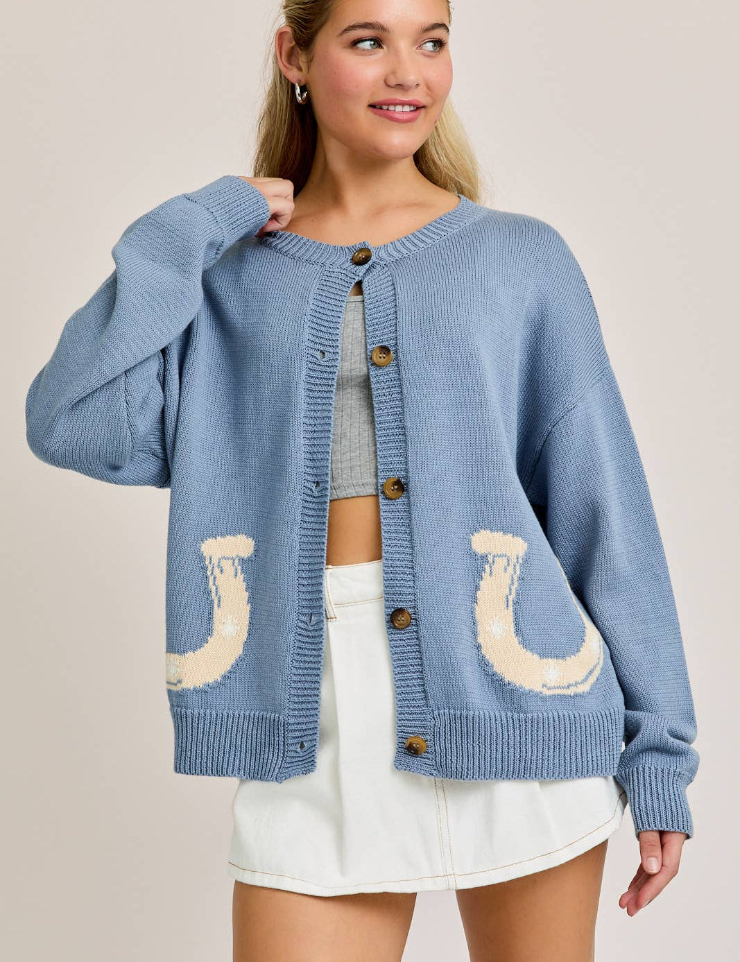 Bluebell Horseshoe Cardigan - Bridle Up Hope Shop