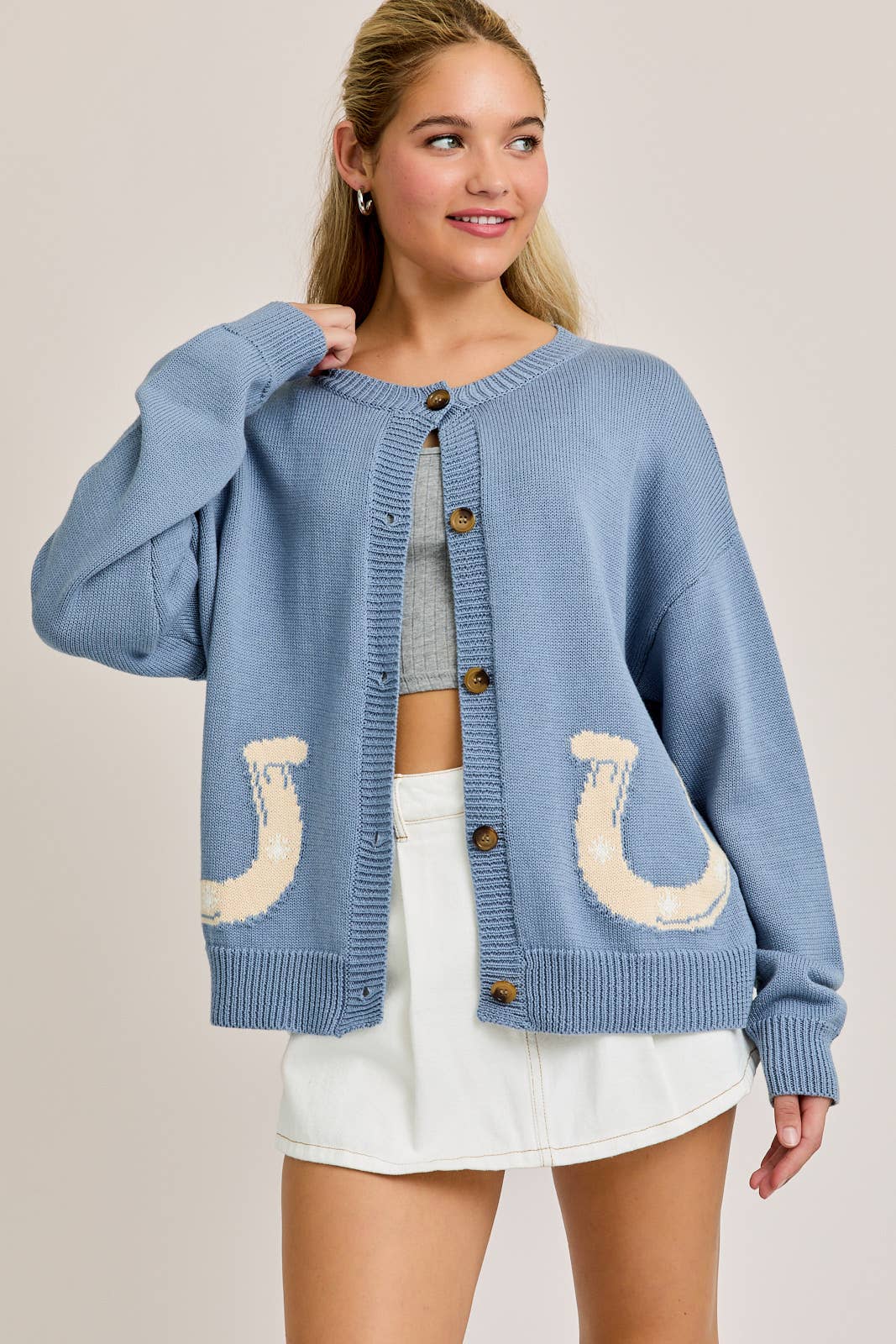 Bluebell Horseshoe Cardigan - Bridle Up Hope Shop