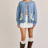 Bluebell Horseshoe Cardigan - Bridle Up Hope Shop