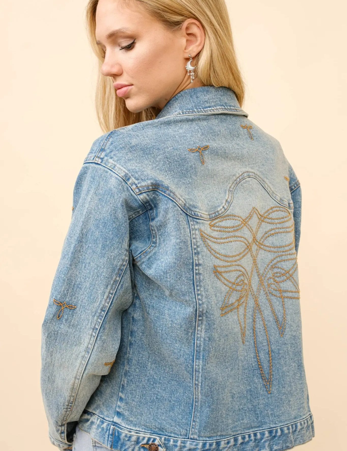 Boot Stitch Denim Trucker Jacket - Bridle Up Hope Shop