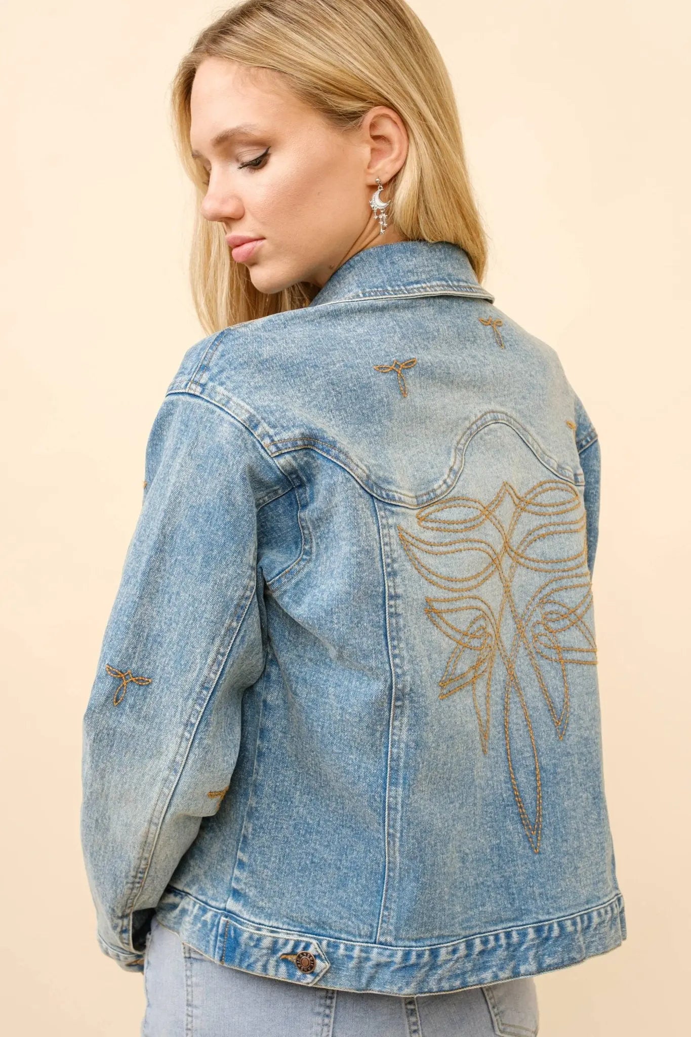 Boot Stitch Denim Trucker Jacket - Bridle Up Hope Shop