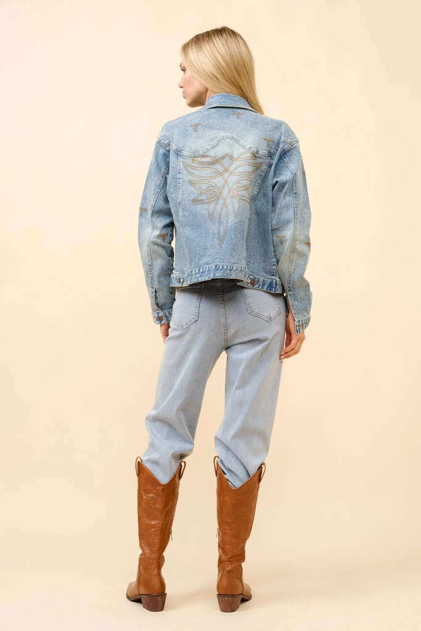 Boot Stitch Denim Trucker Jacket - Bridle Up Hope Shop