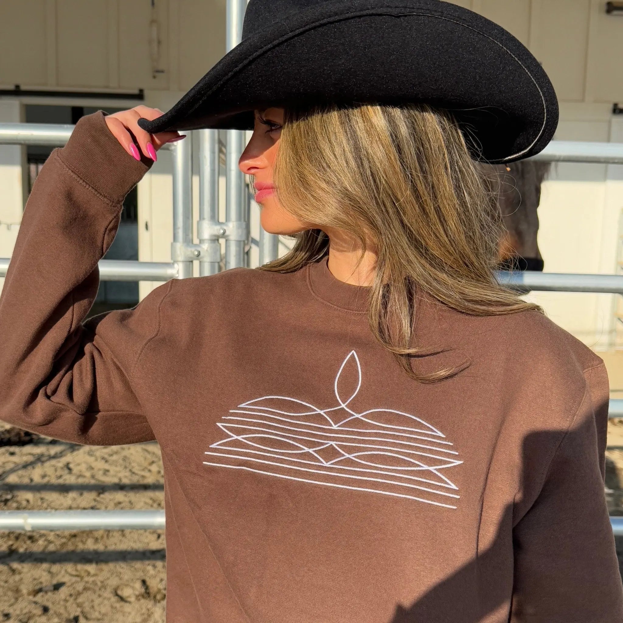 Boot - Stitch Sweatshirt (Cocoa) - Bridle Up Hope Shop