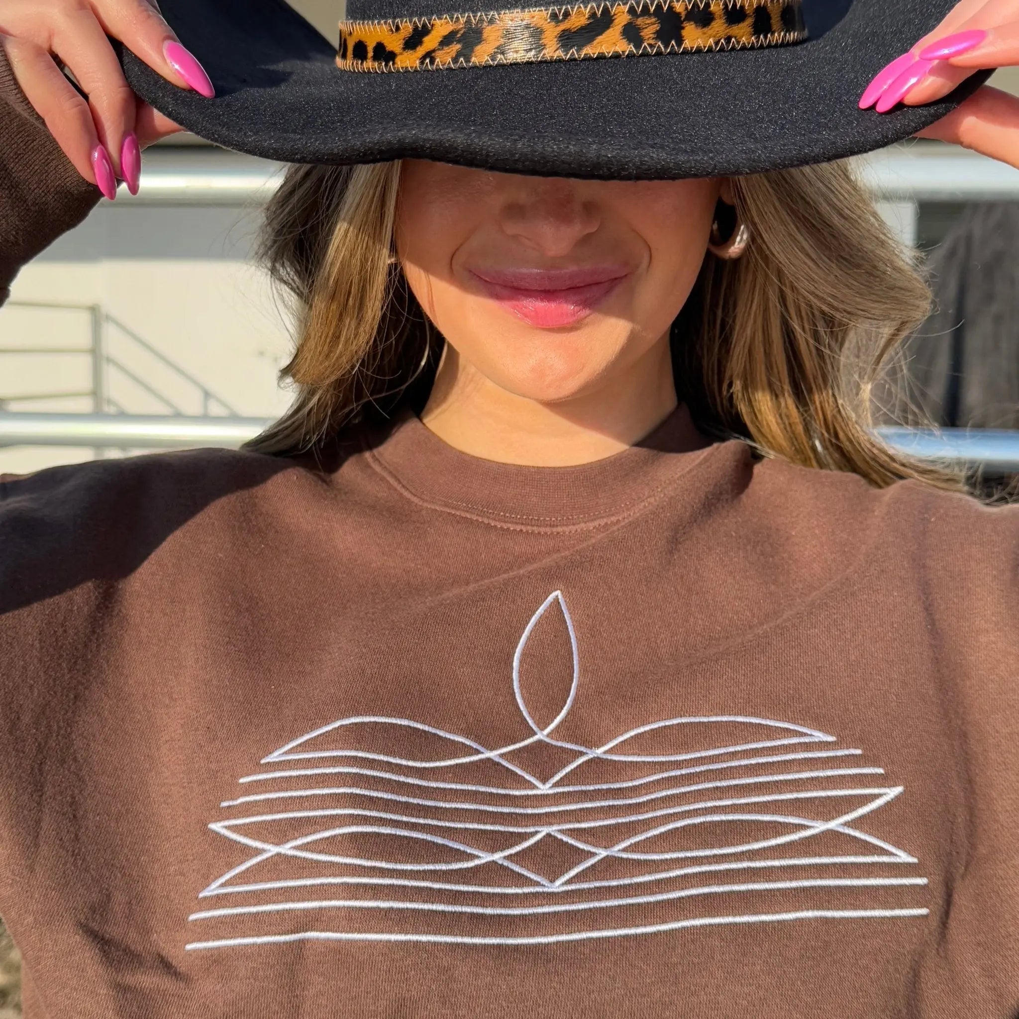 Boot - Stitch Sweatshirt (Cocoa) - Bridle Up Hope Shop