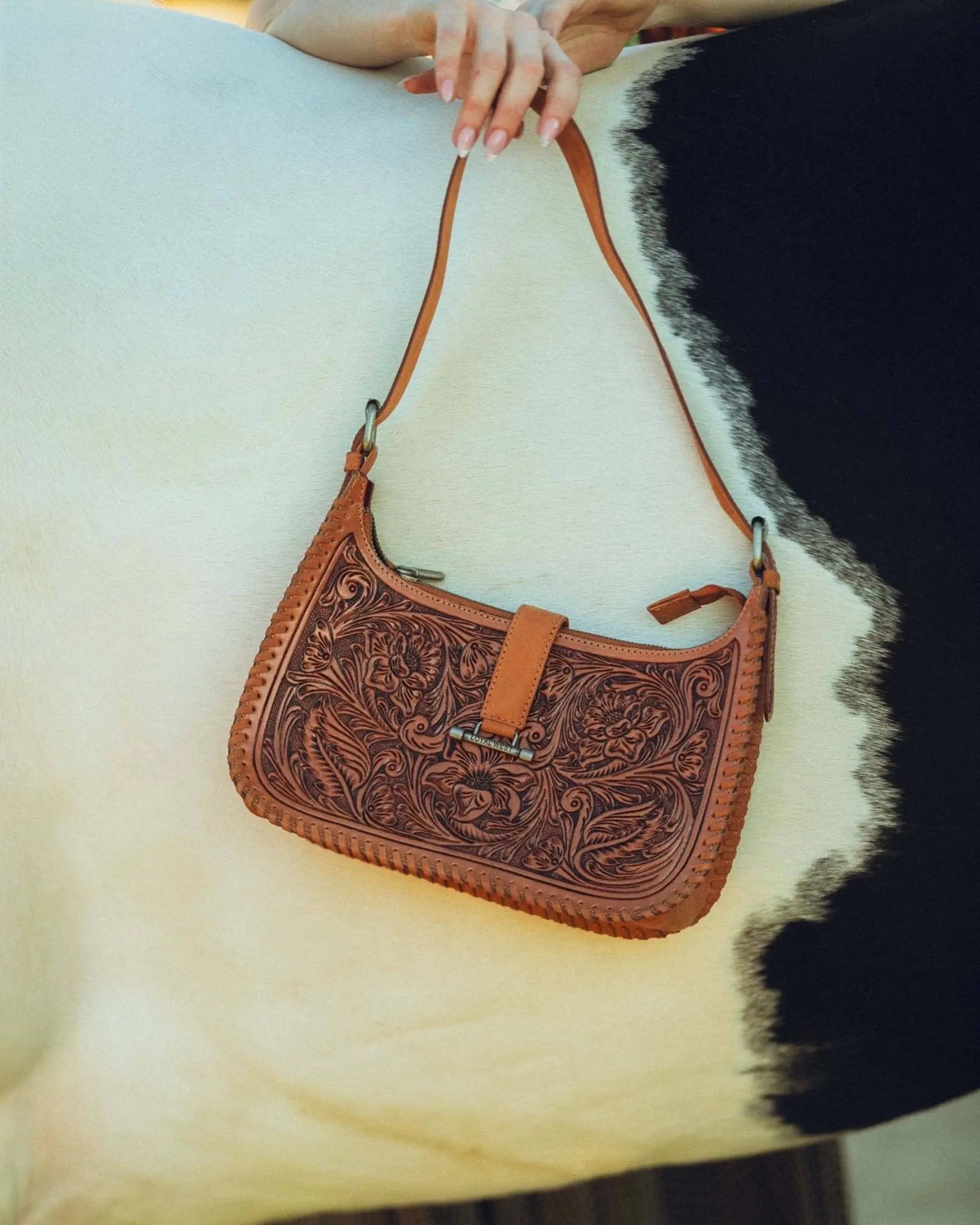 Bridle Bloom Hand - tooled Purse - Bridle Up Hope Shop