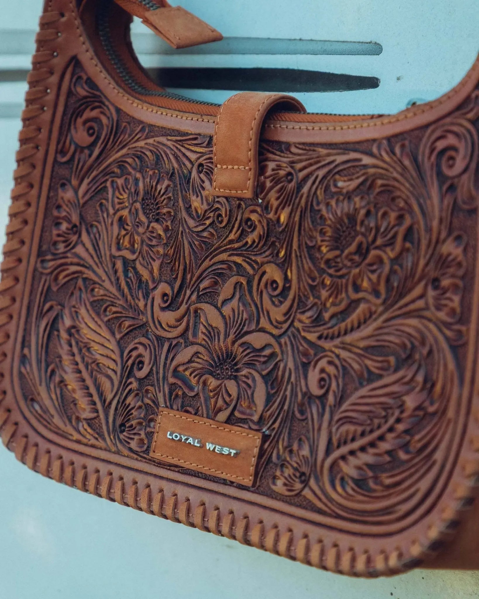 Bridle Bloom Hand - tooled Purse - Bridle Up Hope Shop