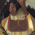 Bridle Bloom Hand - tooled Purse - Bridle Up Hope Shop