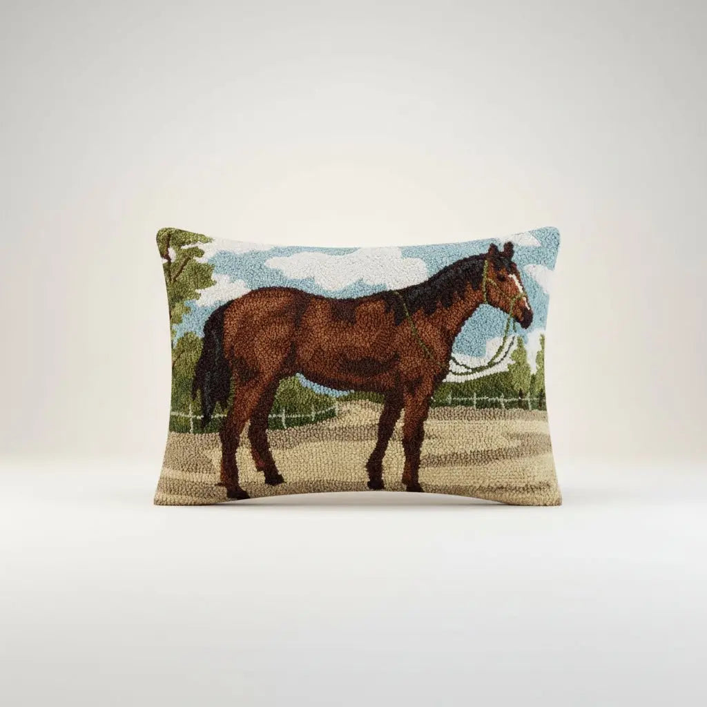 Brown Horse Hook Pillow - Bridle Up Hope Shop