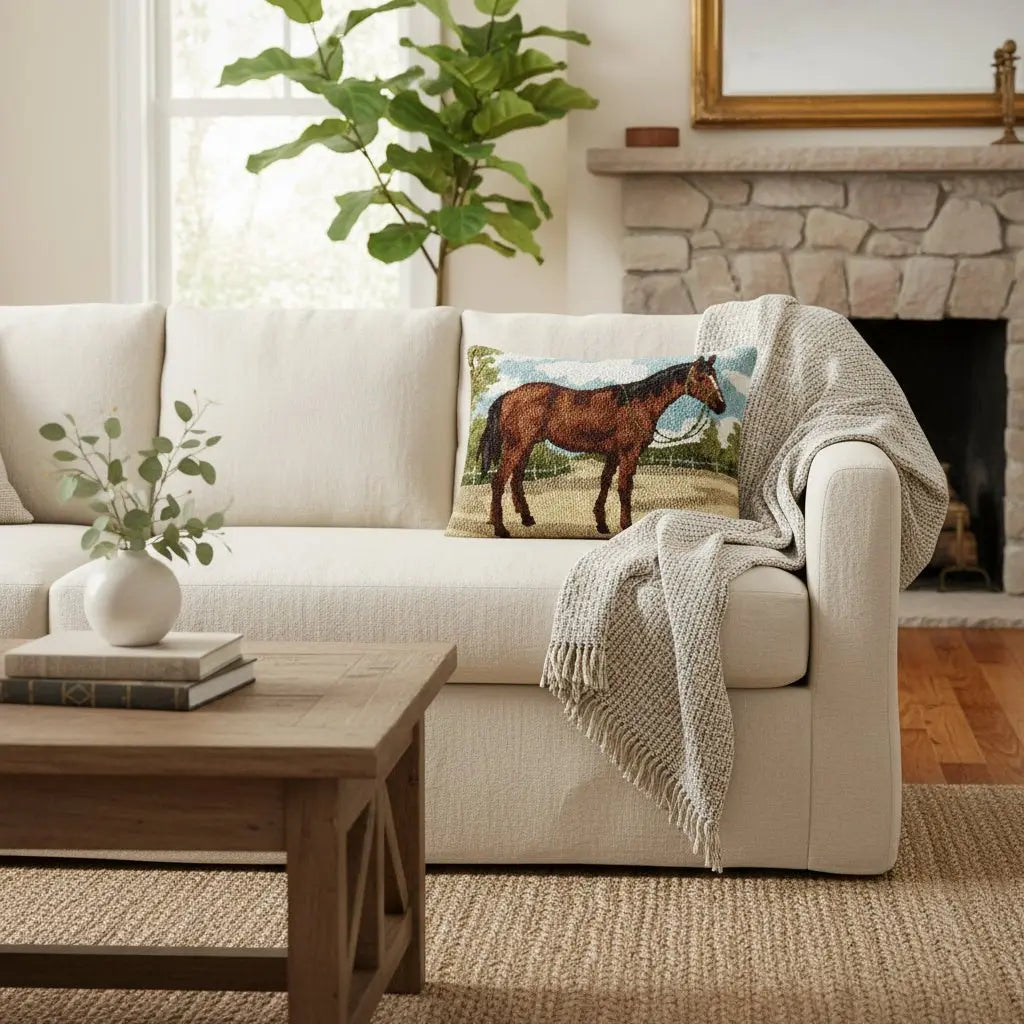 Brown Horse Hook Pillow - Bridle Up Hope Shop