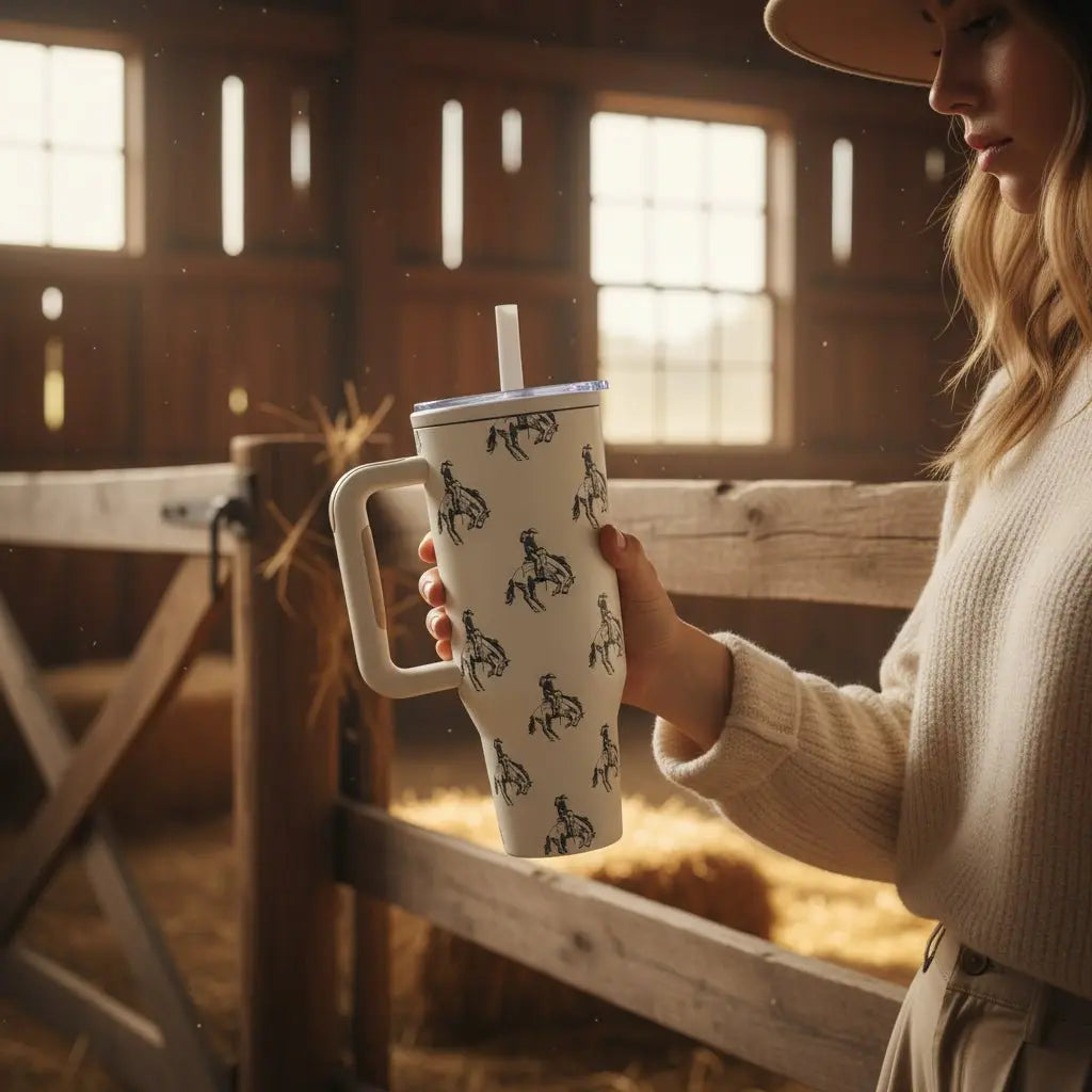 Buckin' Bronco Western Tumbler (40 oz) - Bridle Up Hope Shop