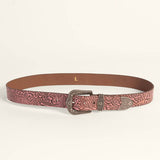 Sophia Pink Floral Leather Belt