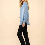 Western Motif Embroidered Tencel Shirt