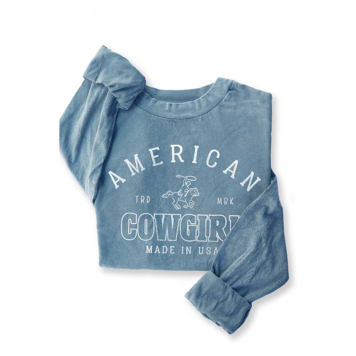 american cowgirl longsleeve tee (blue)