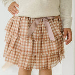 Gingham Printed Tulle Tiered Tutu - Kids Clothing