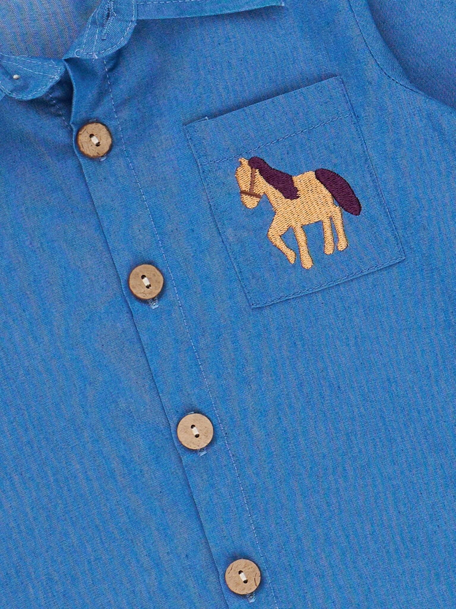 Embroidered Pasture Pony Button Up