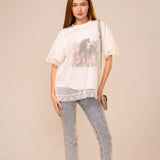 Petal & Pony Lace Overlay Tee Shirt