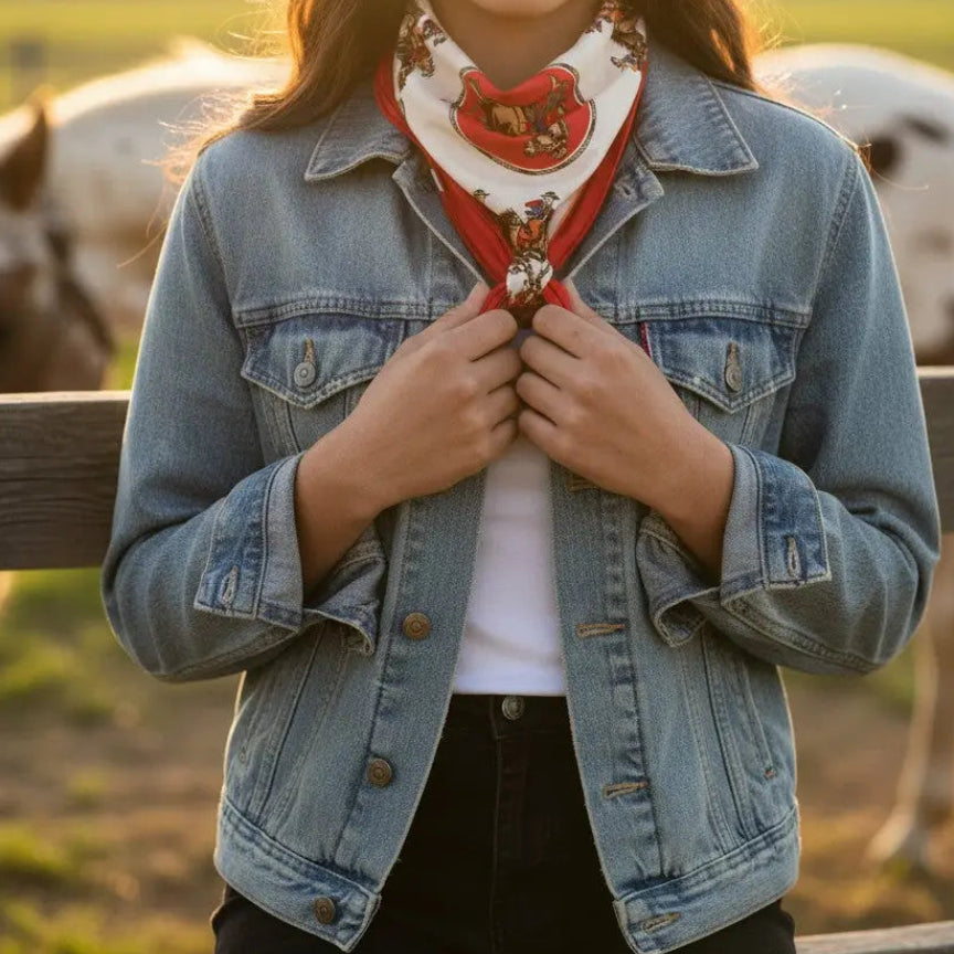 Red Rodeo Rider Bandana Faire - The Bandanna Company
