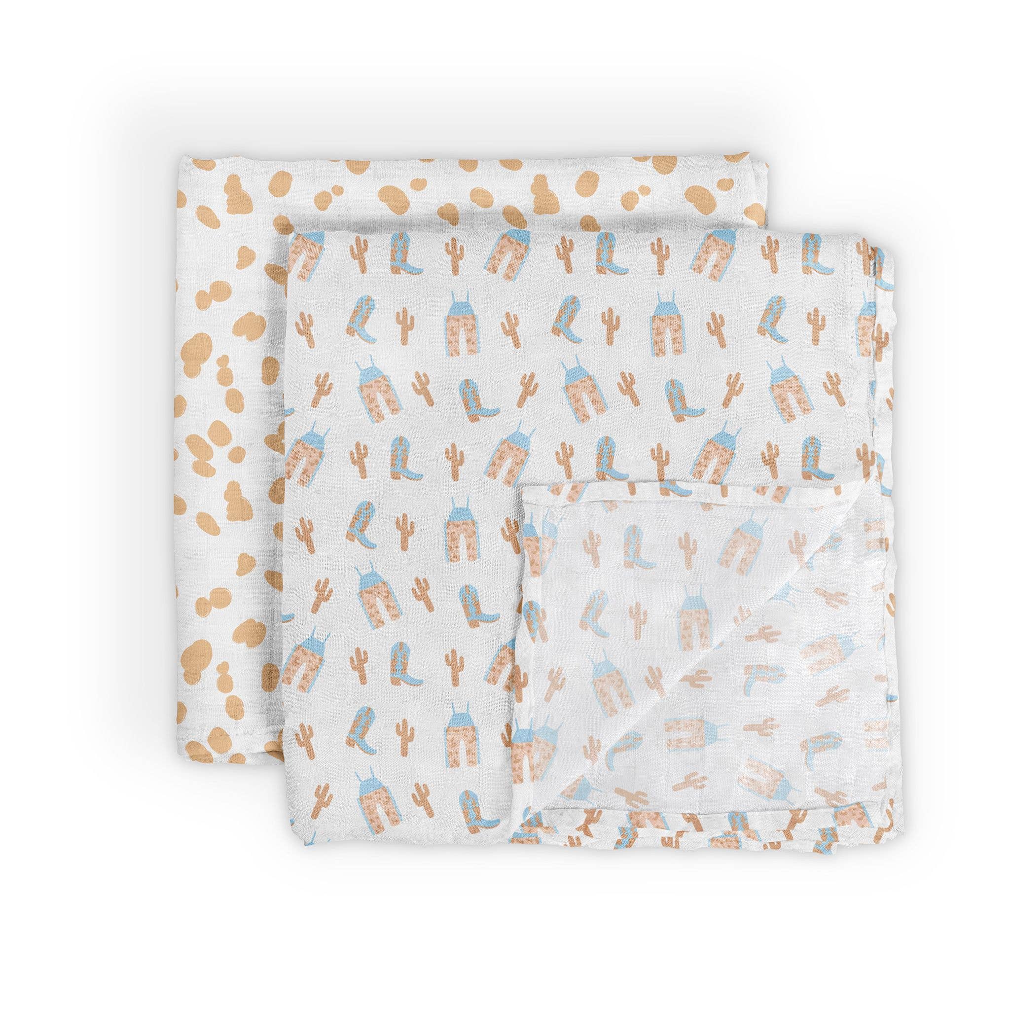 Howdy Blue Swaddle Blanket Set